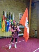 Sophia and the flag of Peru
